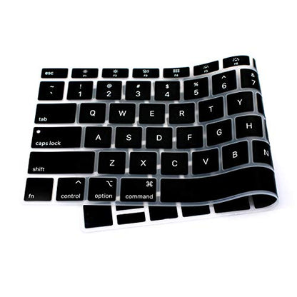 Se7enline for MacBook Pro 13/16 inch Keyboard Cover 2019-2026,Gradient Blue | Silicone Waterproof Dustproof Durable Washable Laptop Accessories US Layout 2023 2022 2021 2020 2019 2018,Black - color: Black