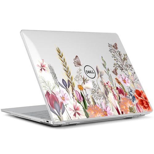 Batianda Cute Whimsical Wildflower Case for Dell XPS 13 Laptop 2024 2025 | Fits Model 9340/9345/9350 13.4" Display, Lightweight Slim Hard Shell Protection for Women and Garden Lovers - color: Flower field