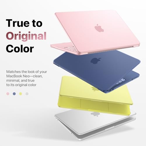 Macaset for MacBook Neo Case 13 inch 2026 (A18 Pro, Model A3404) - Blush | Scratch & Fingerprint Resistant | Precision 1:1 Fit | True-to-Original Color | Matte Hard Shell, Pink Cover - color: Blush Clear