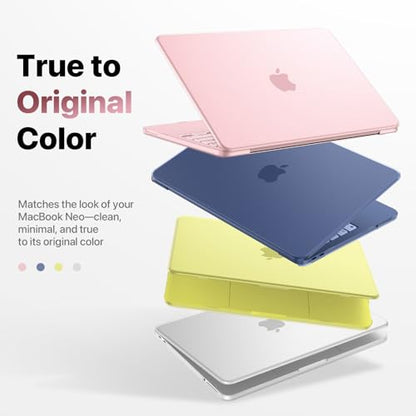 Macaset for MacBook Neo Case 13 inch 2026 (A18 Pro, Model A3404) - Blush | Scratch & Fingerprint Resistant | Precision 1:1 Fit | True-to-Original Color | Matte Hard Shell, Pink Cover - color: Blush Clear