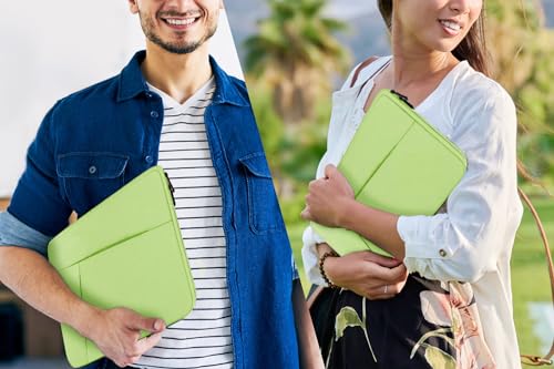 Laptop Sleeve 15.6 inch, Shockproof Protective Computer Carrying Cover with Front Pocket, Briefcase Handbags Laptop Case for 15.6 inch HP, Dell, Acer, Asus, Notebook, Light Green - color: Light Green, size: 15.6 inch