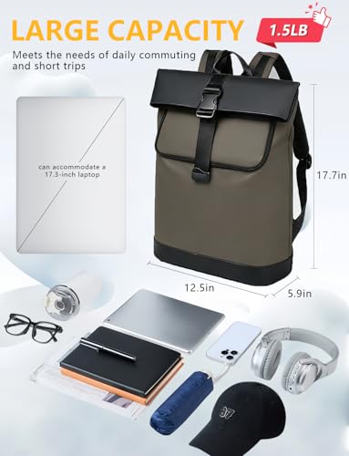 Lightweight Laptop Backpack 17Inch for Women & Men Professional Business Computer Bag with Back Cushioning Carry on Waterproof Travel Computer Backpack Resistant Travel Work Citywalk Gray - color: Gray