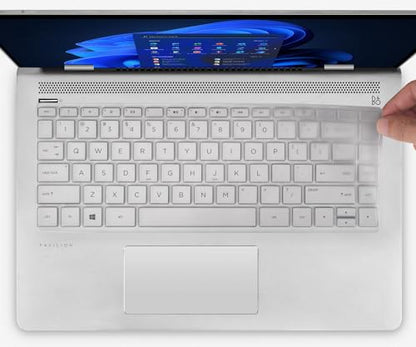 Keyboard Cover for HP 14 Laptop & HP Pavilion x360 14 14-dq 14-fq 14m-ba/cd/dh, HP Ultrabook 14, 14-CF 14-dq0040nr 14-dq0052dx 14-dq0762dx dq0760dx 14-dq5043cl 14-dq0055dx 14-fq1025nr/fq0033dx -Clear - color: Clear