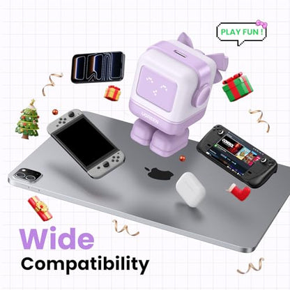 UGREEN Uno 30W USB C Charger Block, Compact Nexode Robot GaN Fast Charger for iPhone 17/16/15/14, Galaxy S26/S25/S24/S23, Pixel 10/9/8/7, MacBook Neo/Air, iPad Pro, Kawaii Purple - color: Purple