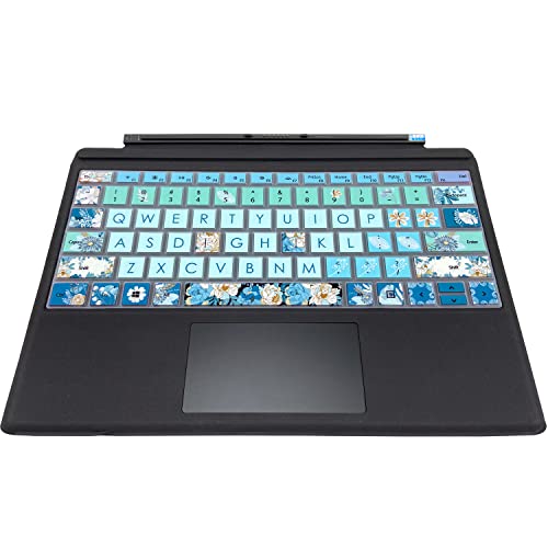 Silicon Keyboard Cover Skin for Microsoft Surface Pro 7/6/5,2019,2018,2017 Keyboard,US Layout,Peony - color: Peony