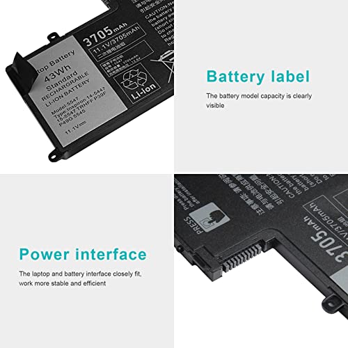 43Wh TRHFF Laptop Battery for DELL Inspiron 14 5442 14 5443 14 5445 14 5447 14 5448 14 5457 15 5542 15 5543 15 5545 15 5547 15 5548 15 5557 DELL Latitude 3450 3550 0PD19 1V2F6 P39F P49G P51G 7P3X9 - size: 12.19*7.27*0.24inch 5547
