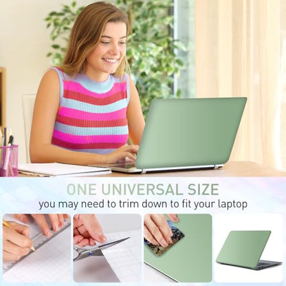 15-15.6 inches Netbook Laptop Skin Sticker Decal Reusable Cover Protector for 11.6 12 13 13.3 14 15 15.4 Notebook Chromebook Easy to Apply and Remove, Scratch-Resistant Waterproof I Pale Bean Green - color: Pale Bean Green