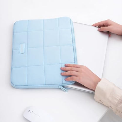 Puffy Laptop Sleeve 15-16 Inch Matte Blue, Waterproof Carrying Case Bag for Women, Fluffy Computer 15.6 HP Case, Compatible with MacBook Pro 16 Inch, MacBook Air M2 M1, Asus/Dell XPS/Lenovo - color: Matte Blue, size: 15-16 inch