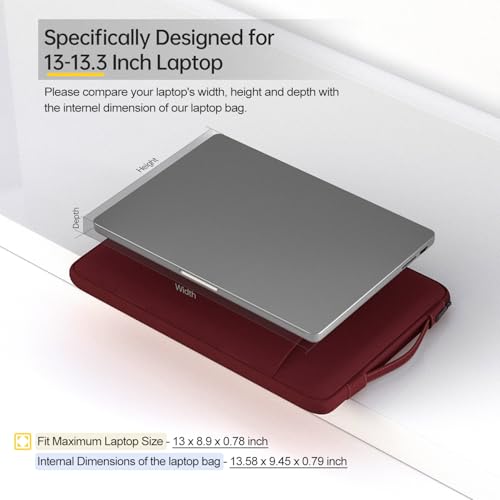 13 inch Laptop Sleeve Case for 13 inch New MacBook Air M4 A3240 2025/ M3 A3113/ M2 A2681/ M1 A2337 Computer Bag, Wine Red - color: Wine Red, size: 13.3-13.6 Inch
