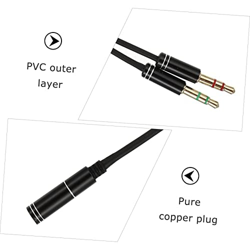 2pcs Audio Splitter y Adapter Cable Dual Male to Female Headphone Jack Extension for Microphone and Headset Compatible with Laptops Phones and Tablets