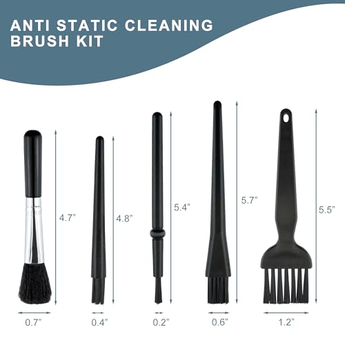 5 PCS Mini Keyboard Cleaning Brushes Kit, PP Handle Nylon Anti Static Electronic Dust Cleaning Brush for Computer Keyboard Motherboard Camera Small Space