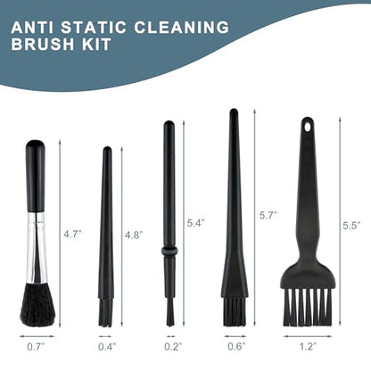 5 PCS Mini Keyboard Cleaning Brushes Kit, PP Handle Nylon Anti Static Electronic Dust Cleaning Brush for Computer Keyboard Motherboard Camera Small Space