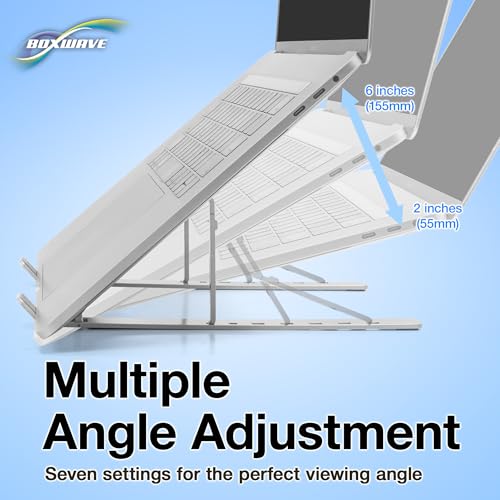 BoxWave Stand and Mount Compatible with Coopers Android Tablet CP80 (8 in) - QuickSwitch Stand with Cooling Fan, Portable, Multi Angle Viewing Ventilator - Metallic Silver