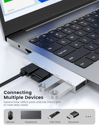 Slim USB Hub 2Pack, Fidioto 4 Port USB Adapter(1 * 3.0 Hub, 3 * 2.0 Hub), Multi USB Port Expander for Laptop, iMac Pro, MacBook Air, Mac mini/Pro, Notebook PC, USB Flash Drives and Mobile HDD Etc.