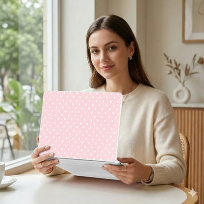 MEEgoodo 4-in-1 Printed Case for MacBook Neo 13 inch 2026 Release Model A3404, Laptop Hard Shell Cases with Keyboard Skin & Screen Protector & Webcam Covers, Pink & Polka Dots - color: Pink & Polka Dots