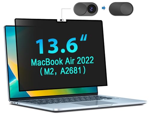 STARY Privacy Screen for MacBook Air 13.6 & 13 Inch(2022,2023,2024, M2, M3) Removable Laptop Privacy Filter with Matte Anti-Glare Blue Light Protector