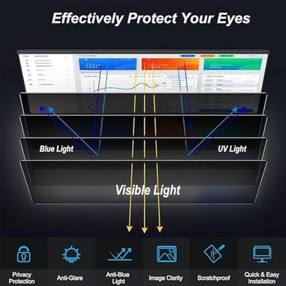 Reusable No Bubbles Screen Protector Magnetic 24 Inch Privacy Screen for Frameless Monitor 16:9 Aspect Ratio Removable 24 in Protector Film(22inch/47.4x29.6 cm) - size: 22inch/47.4x29.6 cm