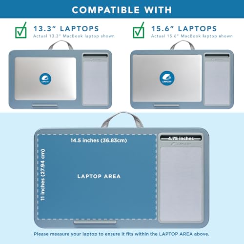 LAPGEAR Home Office Lap Desk – Slate Blue, Fits 15.6” Laptops - color: Slate Blue, size: Home Office W/Device Ledge