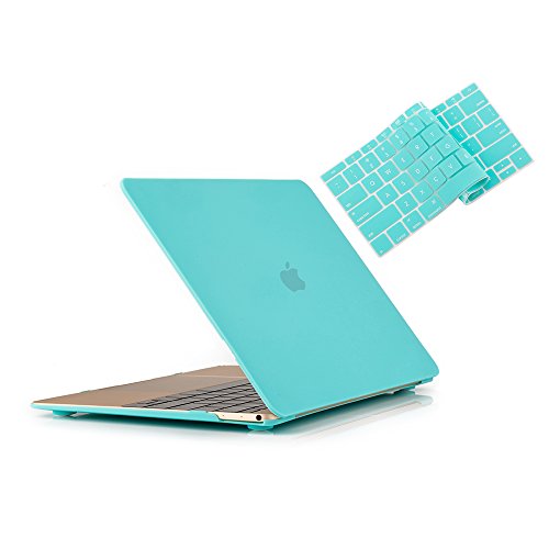 RUBAN Case Compatible with MacBook 12 Inch A1534 - Slim Snap On Hard Shell Protective Cover and Keyboard Cover, Turquoise - color: Turquoise