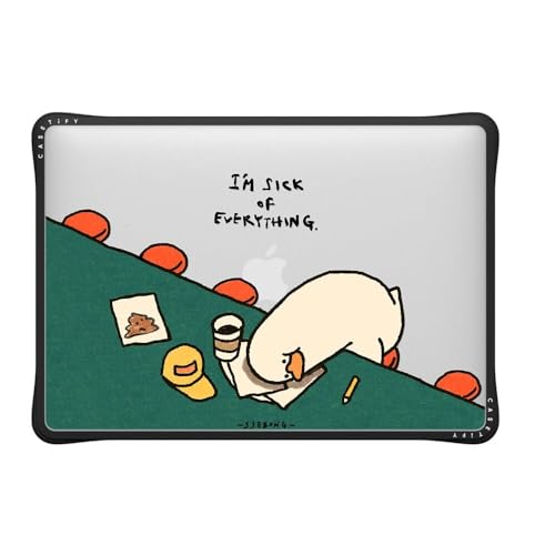 CASETiFY Impact MacBook Air 13" (M1/Intel) Case [Cushioned Impact Corners/Scratch-Resistant/Anti-Slip Grip] - I'm Sick of Everything - Clear Black - color: I'm sick of everything, size: MacBook Air 13" (M1 / Intel)
