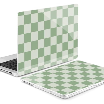 MEEgoodo Compatible with MacBook Pro 14 inch Case (M5/M4/M3/M2/M1) Pro/Max 2026 2025 2024 2023 2021, Case Fit Model A3427/A3426/A3434/A3112/A3401/A3185/A2918/A2992/A2779/A2442, Green Checkered - color: Green Checkered