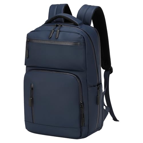 Waterproof Laptop Backpack for Men & Women, Flight Approved Anti-Theft Daypack with 15.6-inch Laptop Sleeve (Blue) - color: Blue