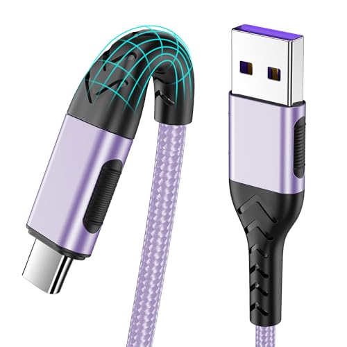 USB C Charger Cable, 2Pack 6ft USB Charger Fast Charging Type C Cord Cable, Type C Charger Cable Compatible with iPhone 15 Pro/Plus/Max/Android/Phone/Pad-Light Purple - color: Purple, size: 6ft