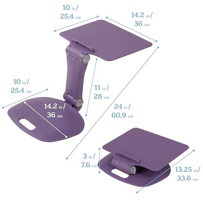 ECR4Kids The Surf Folding Portable Activity Lap Desk, Adjustable, Flexible Seating, Eggplant - color: Eggplant