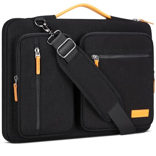DOMISO 17 inch Laptop Sleeve Protective Case Cover Compatible with 17-17.3 inch HP Dell ASUS Lenovo Chromebook,Waterproof Computer Cases Bag with Shoulder Strap,Black - color: Black, size: 17 inch