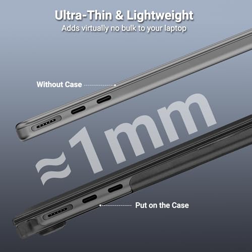 MOSISO Compatible with MacBook Air 13 inch Case M5 2026 M4 M3 M2 2025-2022 | A3449 A3240 A3113 A2681, Scratch-Resistant Shock-Absorbent Reinforced Hard Shell Cover for MacBook Air 13.6 Case, Black - color: Black