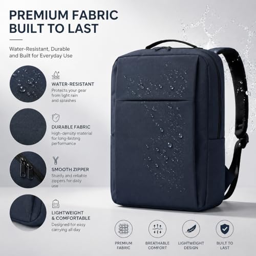 Laptop Backpack for Women & Men, 15.6" Laptop and Tablet Bag with Computer Compartment – Lightweight, Durable Travel & Work Backpacks, Blue - color: Backpack 01 Blue