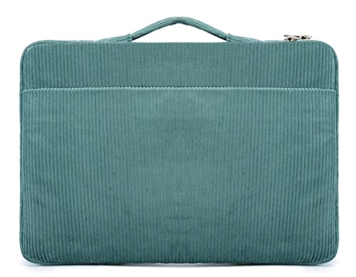 Kinmac Green Corduroy 360° Heavy Duty Protective Laptop Sleeve Case Bag Cover with Handle for MacBook Air 13 inch,iPad Pro 13 inch and 13.3 inch HP,Dell,Lenovo,Asus,Acer Laptop - color: Green Corduroy, size: 12 inch-13.3 inch