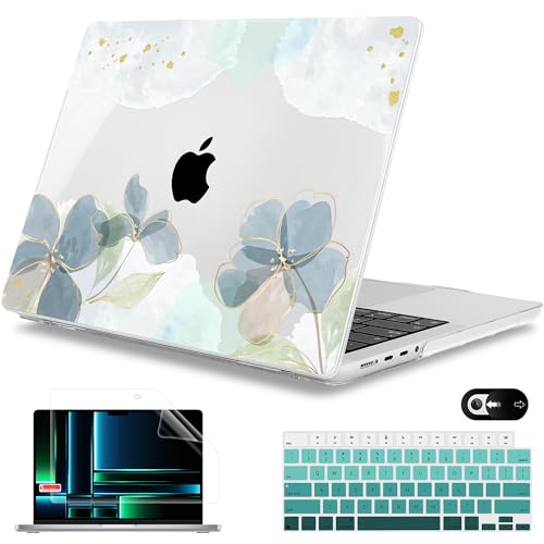 Mektron Case for M5 MacBook Pro 14 inch 2026 Model A3427 A3426 Fit 2025-2021 Model A3434 A3112 M4 A3112 A3401 A3185 M3 A2918 A2992 M2 A2779 M1 A2442 Pro/Max Cover for MacBook Pro 14", Flower C006 - color: Flower C006