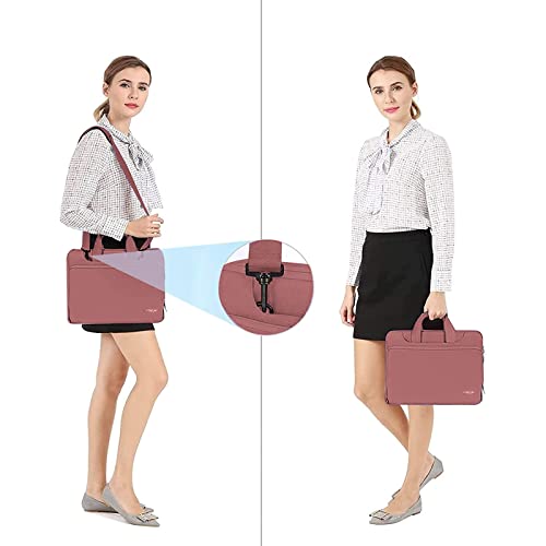 MOSISO 360 Protective Laptop Bag 15.6 inch, 15-16 inch Computer Bag | Compatible with MacBook Air 15 inch/Pro 16 inch, HP,Dell,Lenovo,Asus, Laptop Carrying Case with Strap&Handl, Dusty Rose - color: Dusty Rose, size: 16 inch