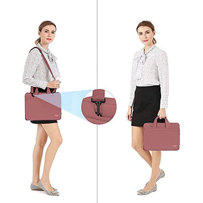 MOSISO 360 Protective Laptop Bag 15.6 inch, 15-16 inch Computer Bag | Compatible with MacBook Air 15 inch/Pro 16 inch, HP,Dell,Lenovo,Asus, Laptop Carrying Case with Strap&Handl, Dusty Rose - color: Dusty Rose, size: 16 inch