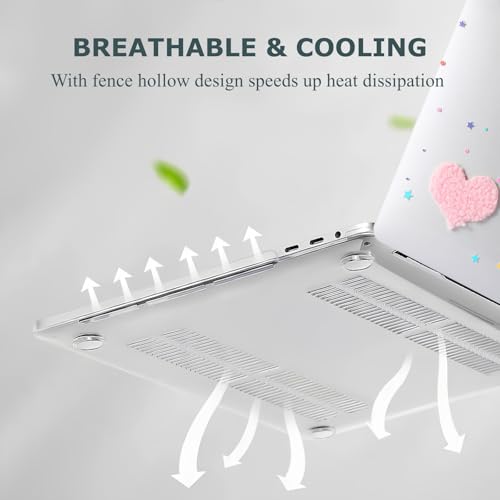 DTangLsm Compatible with MacBook Air 13 inch Case 2022 2021 2020-2018 Model A2337 M1 A2179 A1932 Cute Plush Clear Plastic Hard Shell Case with Colorful Stars & Keyboard Cover, Cute Plush Hearts - color: #2 Two Plush Hearts