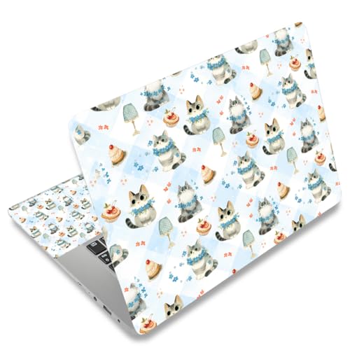 Universal Laptop Skin Protector,Scratch Resistant,Removable Adhesive,Fits Up to 15.6” Laptops - Customizable for Smaller Sizes | Multiple Designs Available (Cute Cat Dessert, 15.6 inch) - color: Cute Cat Dessert, size: 15.6 inch