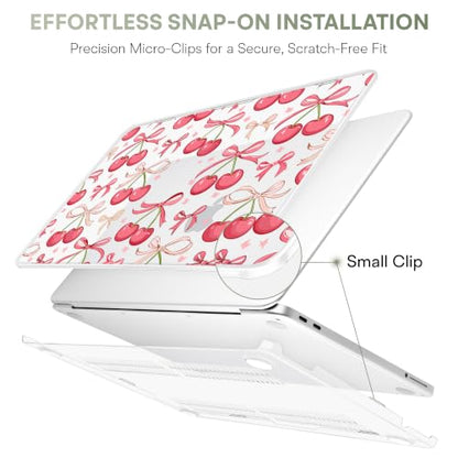 May Chen Compatible with MacBook Neo 13 inch Case 2026 Model A3404, Plastic Hard Shell,Keyboard Cover,Screen Protector,Dust Plug, for MacBook Neo 13" with A18 Pro Chip,Cherries & Bows - color: Cherries & bows