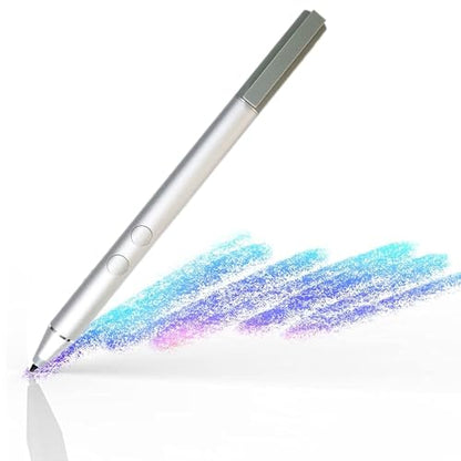 Active Stylus Pen 1MR94AA for HP Envy x360/Pavilion x360/Spectre x360 - Pressure Sensitive, Windows Ink, Palm Rejection, Digital Pen with Battery 905512-001 - color: Silver, style: 905512-001