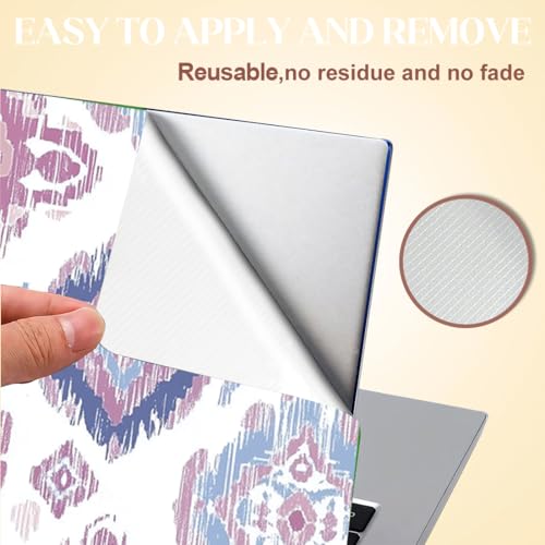 SUPERDANT Laptop Skin Stickers Laptops Cover Decals Notebook PC Computer Art Protector Universal Reusable Waterproof Vinyl Art Decal Fits 12-15.6 inch Pink Watercolor Style Tribal Pattern Purple White - color: Purple+white