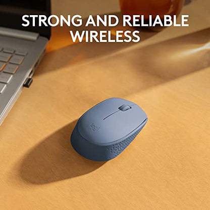 Logitech M170 Compact Ambidextrous 2.4 GHz Wireless Mouse - Blue Grey | Ambidextrous mouse with 2.4 GHz USB-A Nano Receiver, Optical Tracking, 12-Months Battery Life, PC, Mac, Laptop compatible - color: Blue Grey