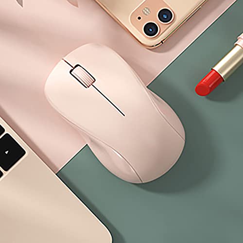Compact Keyboard MouseCombo,JieruiDeng 79-Key Retro Mini Cute Computer Keyboard 2.4G USB Wireless and Silent Mice Set for Laptop Desktop PC iPad (Pink) - color: Pink