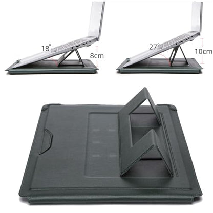 13 Inch Multifunctional Laptop Sleeve Case with Stand Soft Slim Cover for MacBook Pro/Air/ThinkPad X1/Dell XPS/Lenovo Yoga/HP Pavilion/ASUS Zenbook/LG gram/Chromebook 12.5" 13.3" Screen - color: Dark Green, size: 13-13.3 Inch
