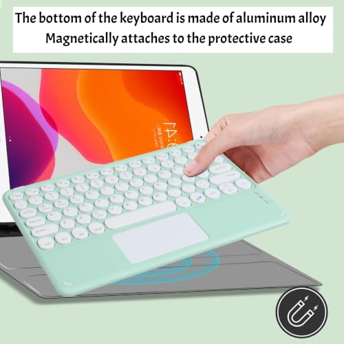 Thanice Wireless Keyboard with Touchpad,Ultra-Slim Portable Rechargeable Bluetooth Keyboard,Ipad Keyboard with Trackpad for iPad/iPad Pro and Other iOS Android Windows Devices (Green) - color: green