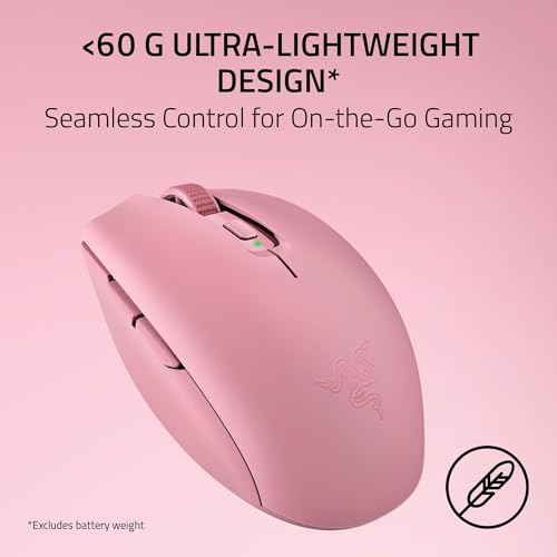 Razer Orochi V2 Wireless Gaming Mouse — Ultra Lightweight & Portable, Bluetooth & 2.4GHz Wireless Connectivity, 18K DPI, Up to 1100 Hr Battery Life, Compatible with PC & Mac — Quartz Pink - color: Quartz
