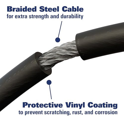 BRINKS 6 ft Outdoor Heavy Duty Bike Lock Cable 2 Pack, Thick, Anti Theft Self-Coiling Design, Resettable 4-Dial Combination, 5/8" Weather-Resistant Vinyl Coating for Bikes - style: 5/8 Heavy Duty 2PK