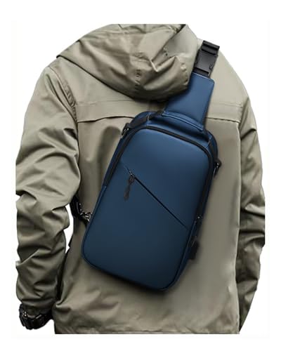 Messenger bag for Men,Small Sling Crossbody Backpack Shoulder Bag for Men Women,canvas Strap Backpack Sling Bag - color: B1-blue