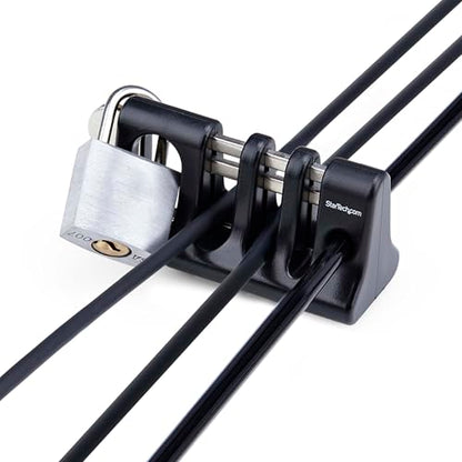 StarTech Peripheral Cable Anchor Lock, TAA (Cable-Organizer-Lock) | Use with Laptop Security Cable, Secure Keyboard/Mouse, Cable Trap with Metal Plate - style: Cable Organizer Lock