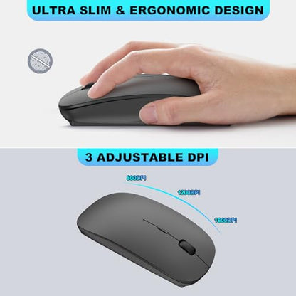 TRELC Wireless Numeric Keypad, Mini 2.4G 18 Keys Number Pad, Portable Silent Financial Accounting Numeric Keypad Keyboard Extensions with Wireless Mouse for Laptop, PC, Desktop, Notebook(Black) - color: Black