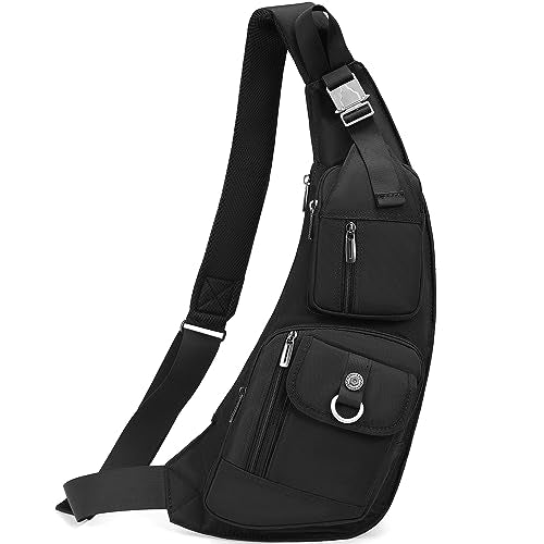 NICGID Sling Bag Chest Shoulder Backpack Crossbody Bags Casual Daypack for Men Women (Black-014) - color: Black-014
